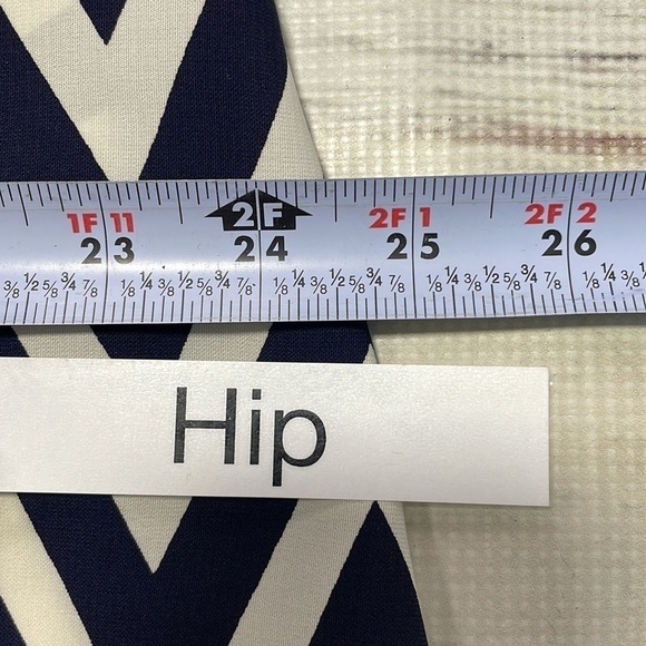 Alya Dress Slip Sleeveless Blue White Chevron Pockets Size Medium - Picture 11 of 13